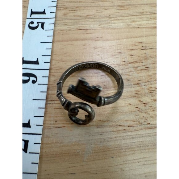 Vintage Avon Sterling Silver Secret Key Wrap Ring Size 9 Retro, Mid-Century, 925 - Picture 2 of 8